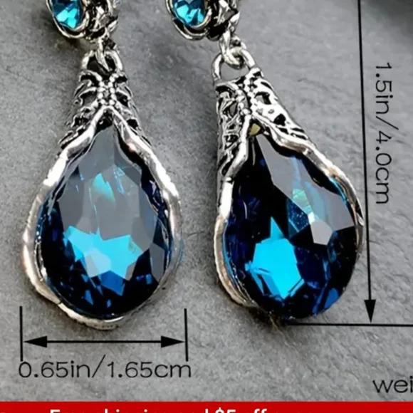 ❗️HOT❗️Vintage Elegant Rose Water Drop Earrings. - Picture 3 of 3